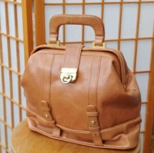 Vintage Giorgio Beverly Hills Handbag - Faux Leather Bucket Doctor Purse